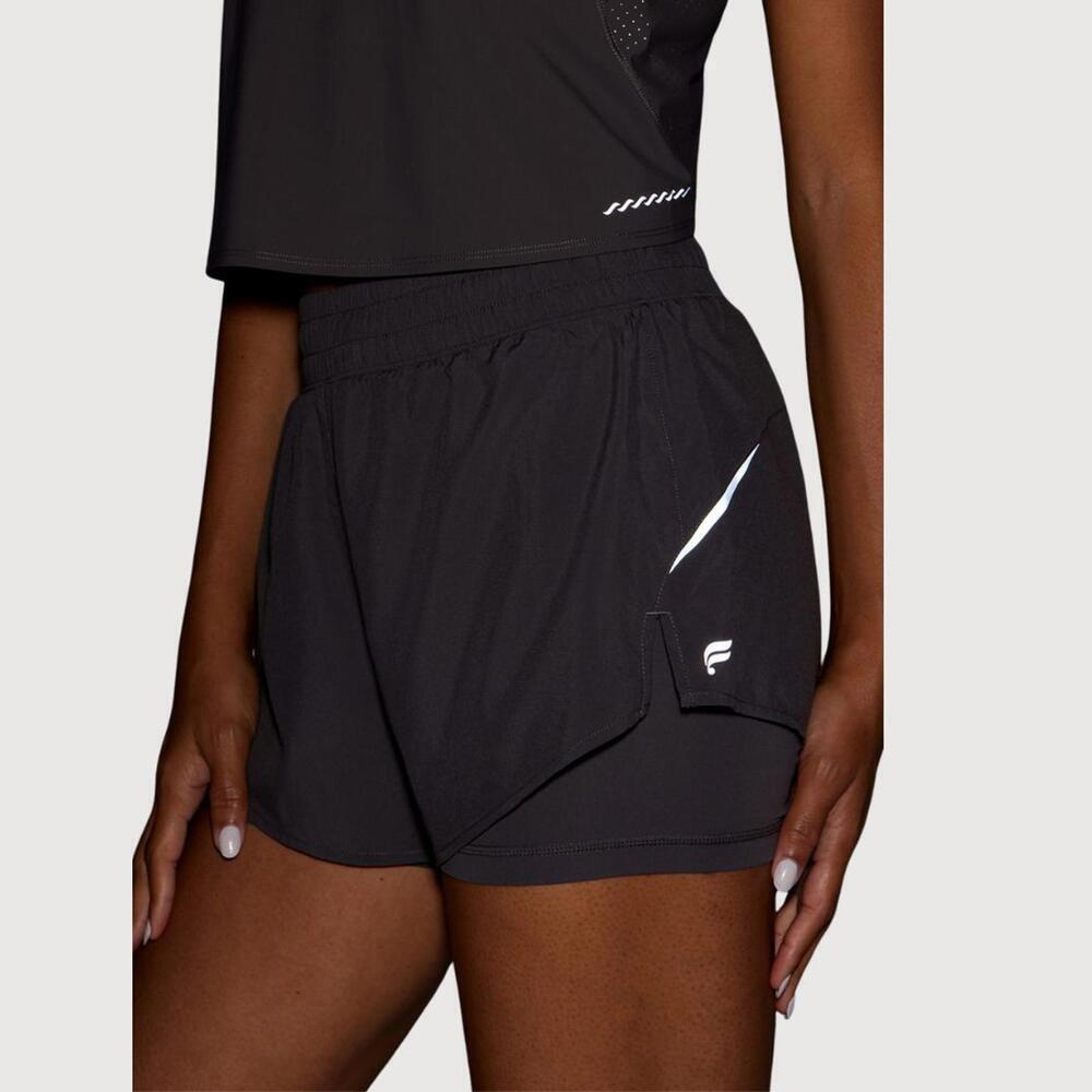 Fabletics NWT 2-In-1 Reflective Running Shorts 2" XL